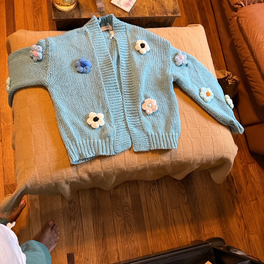Urban Outfitters Blue Floral Sweater